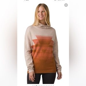 NWT PrAna Frosted Pine Sweater in Dovetail Women’s Size Large Cowl Neck Aztec